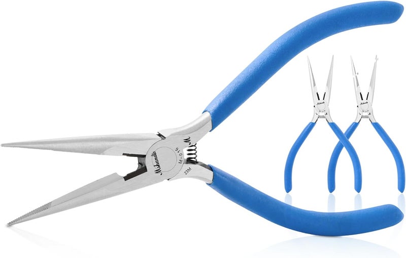 mshandto Needle Nose Pliers Set, 3 Pack 6.5"Long Nose Pliers for Wire Bending, High Carbon Steel Nose Plier, Serrated Jaw Pliers for Jewelry Making, Electronics Repair, Object Grasping, Craft Making - Image 1